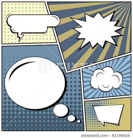 Abstract creative concept vector comic pop art style blank, layout template with clouds beams and Abstract creative concept vector comic pop art style blank, layout template with clouds beams and 62198926