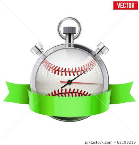 Stopwatch with baseball ball inside. Sport and training vector illustration. Stopwatch with baseball ball inside. Sport and training vector illustration. 62199219