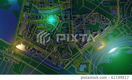 Techno mega city, urban and futuristic technology concepts, original 3d rendering Techno mega city, urban and futuristic technology concepts, original 3d rendering 62199817