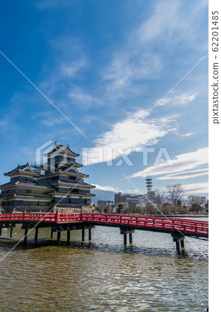 Matsumoto Castle, National Treasure, Winter Northern Alps, Mt. Jonnen, 12 existing castle towers, Shinshu, Matsumoto, Nagano Matsumoto Castle, National Treasure, Winter Northern Alps, Mt. Jonnen, 12 existing castle towers, Shinshu, Matsumoto, Nagano 62201485