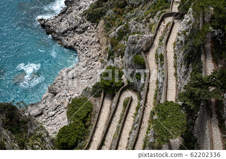 meandring path from sea nature Capri island in meandring path from sea nature Capri island in 62202336