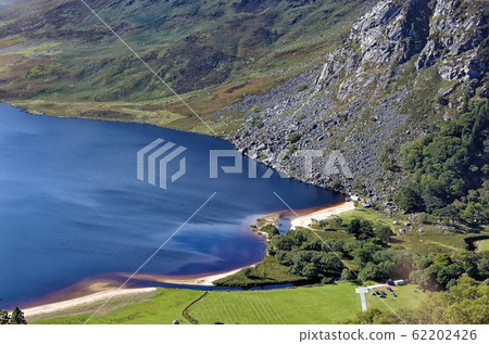 part of Lough Tay dark lake top view at Wicklow part of Lough Tay dark lake top view at Wicklow 62202426