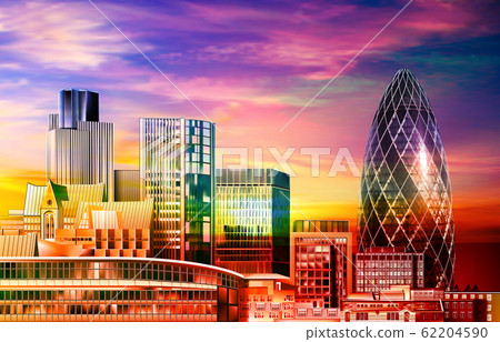 abstract spring background with pink red sunset - Stock Illustration ...