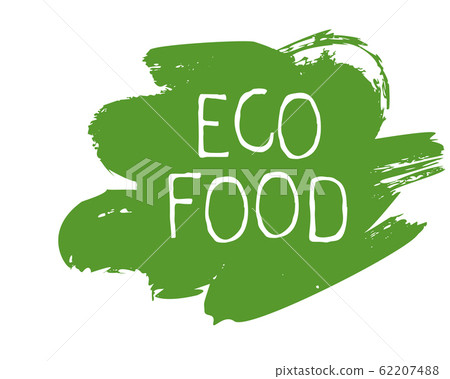Eco food label and high quality product badges. Bio healthy organic, 100 bio and natural product icon. Emblems for cafe, packaging etc. Vector 62207488