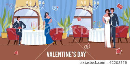 Amorous Couples Celebrating Saint Valentines Day. 62208356