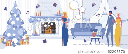 Christmas or New Year Dinner Party Celebration 62208370