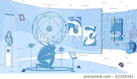 Exhibit Room Interior. Modern Art Museum Hall Exhibit Room Interior. Modern Art Museum Hall 62208381