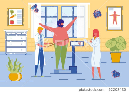 A Nutritionists or Dietician Doctors Weigh Patient 62208480