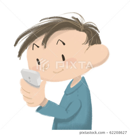 Boy, looking at smartphone Boy, looking at smartphone 62208627