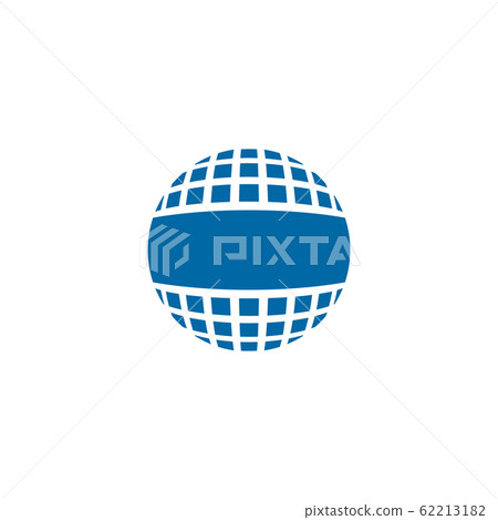 Halftone globe 3d logo design template Halftone globe 3d logo design template 62213182