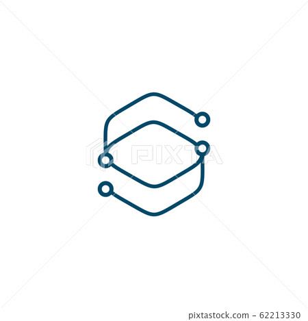 Technology icon logo design with using atoms hub 62213330
