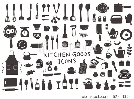 Hand drawn style kitchen goods illustration set 62213394