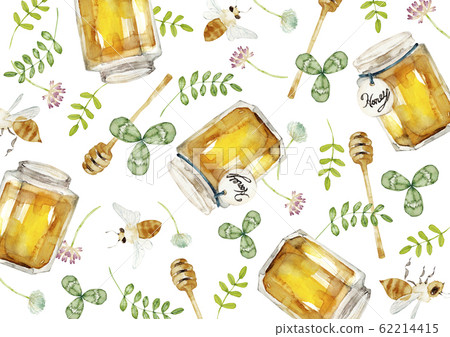 Honey background textile watercolor illustration Honey background textile watercolor illustration 62214415