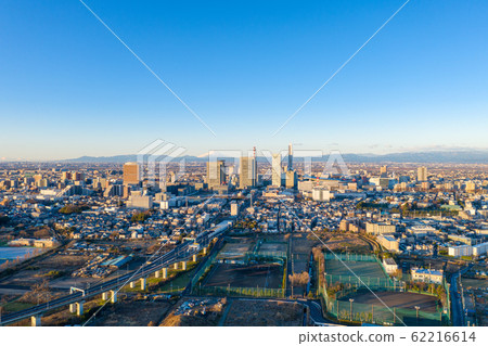 Aerial panorama: Mt.Fuji seen from Minuma rice field Aerial panorama: Mt.Fuji seen from Minuma rice field 62216614