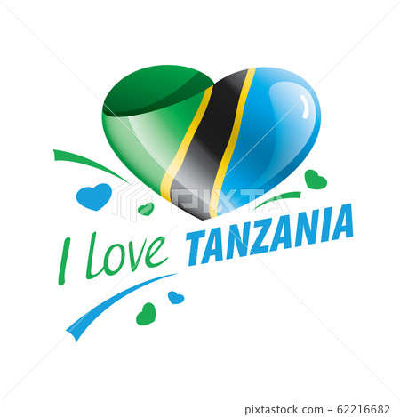 National flag of the Tanzania in the shape of a heart and the inscription I love Tanzania. Vector illustration National flag of the Tanzania in the shape of a heart and the inscription I love Tanzania. Vector illustration 62216682