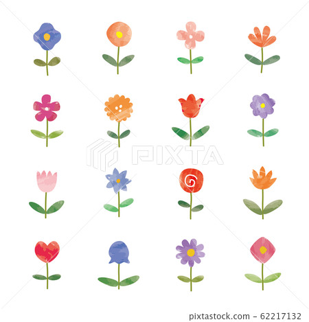 花 花朵 手繪 水彩 北歐 插圖素材 圖庫