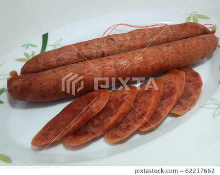 Chinese sausage and Sliced Chinese sausage Chinese sausage and Sliced Chinese sausage 62217662