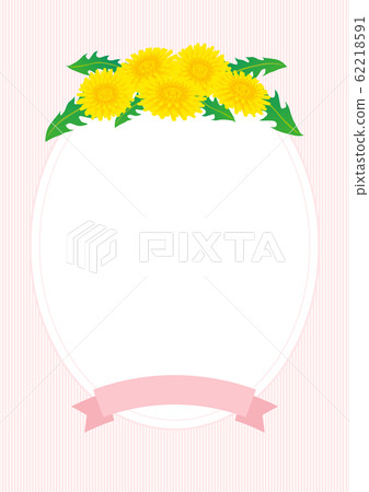 蒲公英圖輪架和絲帶條紋背景（垂直） 62218591