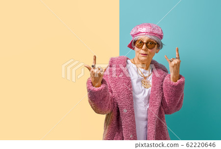 senior woman on color background senior woman on color background 62220646