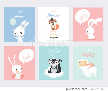 Set of baby shower invitations cards.. 62221465