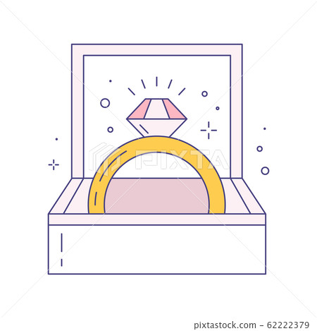 Wedding and Engagement Ring Line Art Icon - Stock Illustration ...