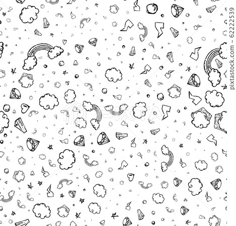 Cute seamless pattern with rainbow and cloud.... - Stock Illustration ...