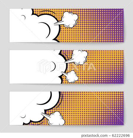 Abstract creative concept vector comic pop art style blank, layout template with clouds beams and 62222696