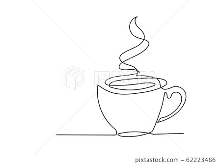 Continuous One Line Drawing Of Cup Of Coffee Stock Illustration