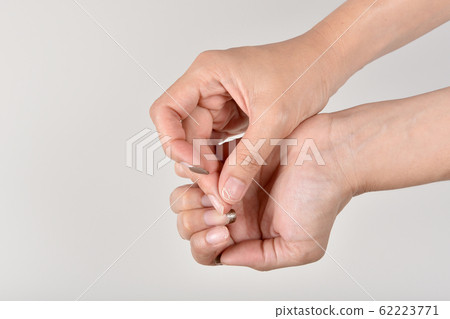 Nails fungal and bacteria infection from dirty manicure salon tools. Nails fungal and bacteria infection from dirty manicure salon tools. 62223771