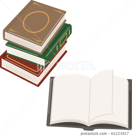 堆疊舊書和打開的書 62223917