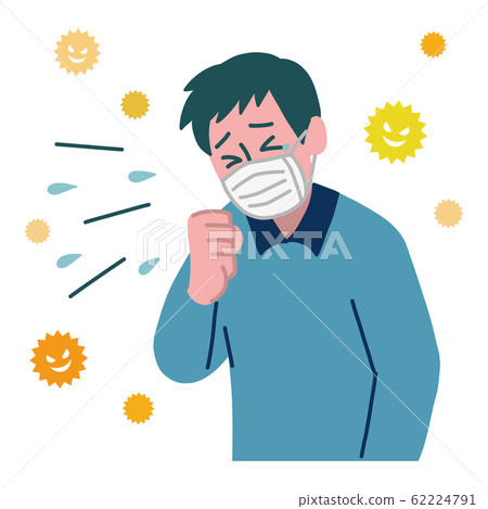 Male mask cough sneeze hay fever 62224791