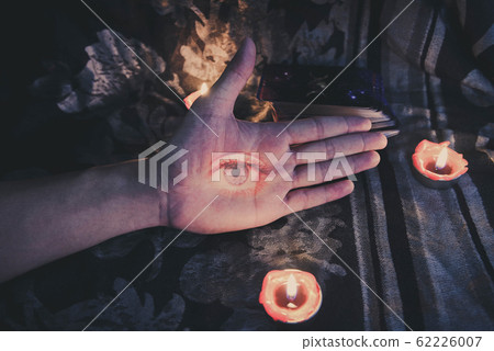 Hand with the eye looking for Astrology Occult 62226007