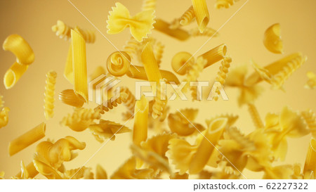 Freeze motion of flying uncooked pasta 62227322