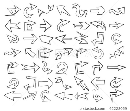Hand drawn direction arrows 62228069