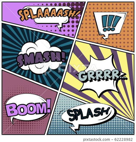 Abstract creative concept vector comic pop art style blank, layout template with clouds beams and Abstract creative concept vector comic pop art style blank, layout template with clouds beams and 62228982