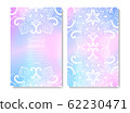 Wedding card or invitation. Lace circular pattern with a iridescent background 62230471
