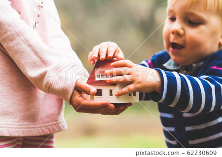 Family for every child, kids with house toy 62230609