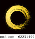 brush strokes of gold round frame on black 62231499
