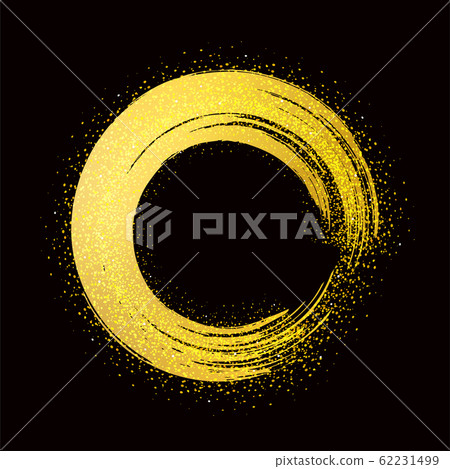 brush strokes of gold round frame on black brush strokes of gold round frame on black 62231499