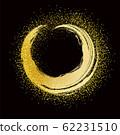 brush strokes of gold round frame on black 62231510