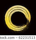 brush strokes of gold round frame on black 62231513