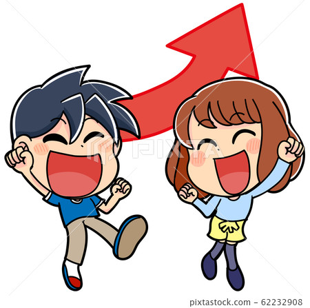 Guts pose cute children illustration elementary school men and women 62232908