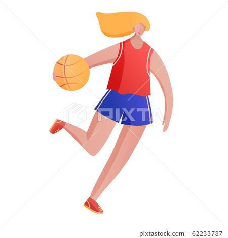 Body positive girl playing basketball 62233787