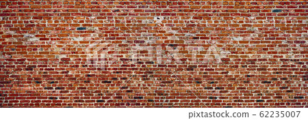 Panoramic rugged old red brown bricks wall. texture background Panoramic rugged old red brown bricks wall. texture background 62235007