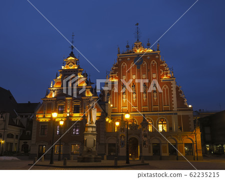 Old town of Latvia, Riga Blackhead Hall, Town Hall Square / Riga, Latvia 62235215