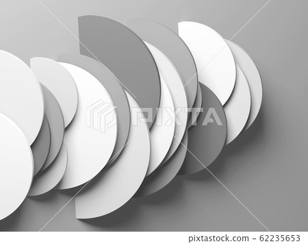 3d Rounded Geometry Geometric round slices, 3d rendering illustration - Stock Illustration ...