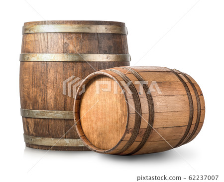 Two wooden barrels 62237007