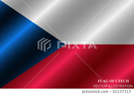 Flag of Czech Republic with folds. Happy Czech day background. Bright button with flag. 62237313