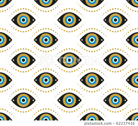 Evil eyes seamless pattern. Contemporary... - Stock Illustration ...