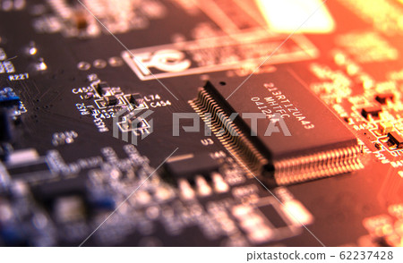 Modern printed circuit board, electronic circuit Modern printed circuit board, electronic circuit 62237428